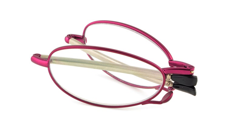 Foster Grant Women's Gideon Rectangular Reading Glasses, Magenta/Transparent, 64 mm, +2.50 - Image 3